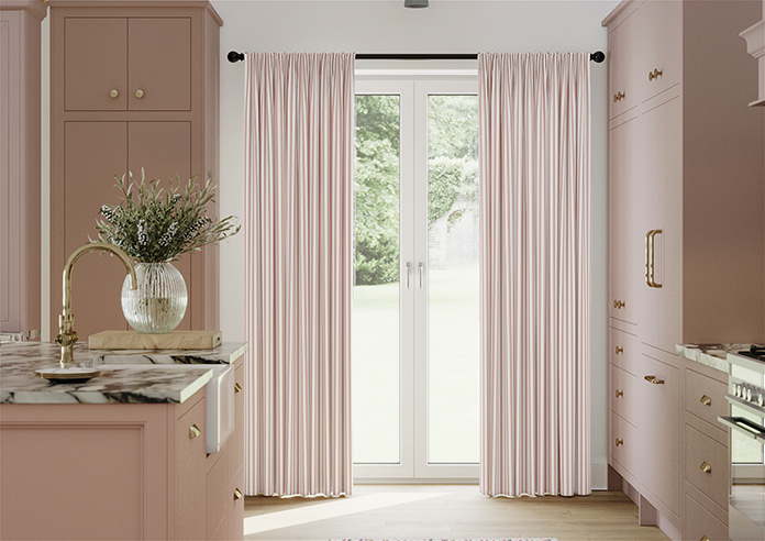Lace Stripes, Coral - Made to Measure Curtains - Image 3